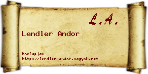 Lendler Andor névjegykártya