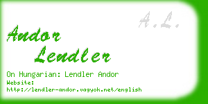 andor lendler business card
